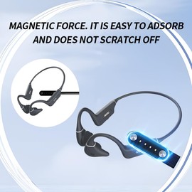 BOVUGAC 2 Pack for NANK Runner Diver2 Bone Conduction Headphones Charger, Magnetic Replacement Charging Cable Compatible with NANK Runner Diver2 Bone Conduction Headphones(Black)