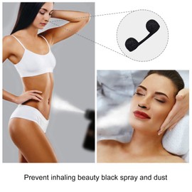 100 Pieces Nose Plugs Disposable, Nose Filters for Sunless Airbrush Spray Tanning, Nose Plug for Allergies and Dust, Spray Tan Nose Filter Sponge (Black)