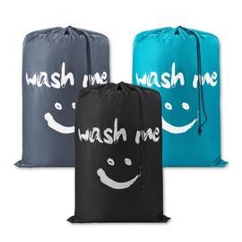 YZROHYI Pack of 3 Dirty Laundry Bags Travel 61 x 91 cm, Laundry Bag Camping, Laundry Bag with Drawstring, Laundry Bag Travel, Laundry Hamper Dirty Laundry, Foldable, Laundry Collection Bag, Waterproof