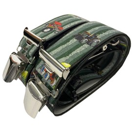 Generisch Tractor Braces Austria Vienna Vienna 35 mm Wide H-Shape with 4 Extra Strong Clips Tractor Green ST-040, Green