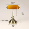 FIRVRE Bankers Desk Lamp with Pull Chain Switch, Amber Glass