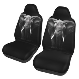 deaokluy Elephant Car Front Seat Covers 2 PC, African Car Seat Protector Universal Fit Most Cars Trucks Vans SUVs