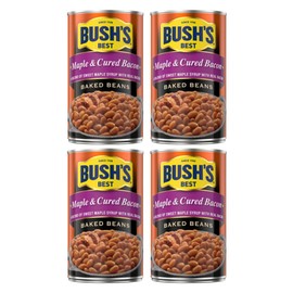BUSH'S BEST Canned Maple and Cured Bacon Baked Beans, 28Oz (Pack of 4)