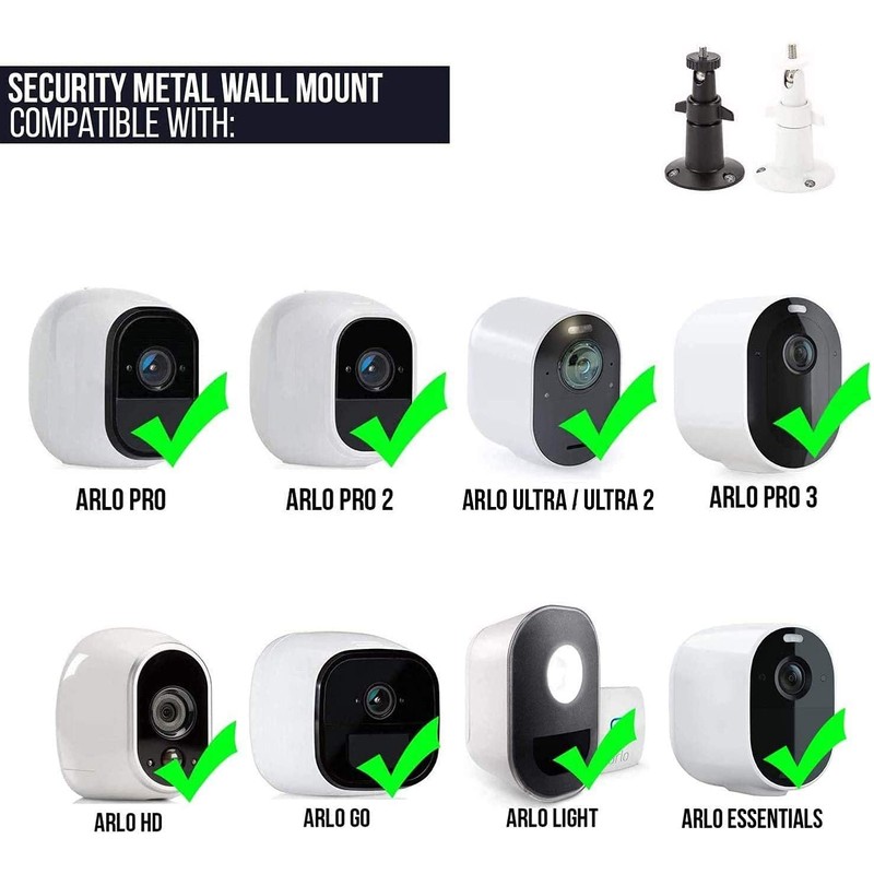 2 Pack Camera Bracket Adjustable Security Metal Wall Mount Compatible