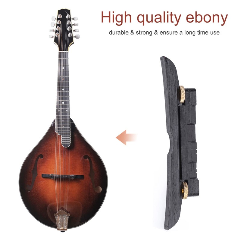 Mandolin Bridge,Adjustable Ebony Bridge for Mandolin Musical Accessory