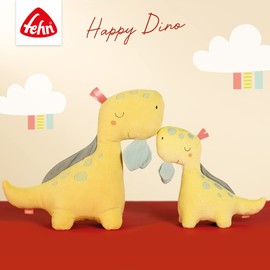 Fehn Happy Dino Motor Skills Cube - Motor Skills Toy Baby Activity Cube for Hanging for Pram, Cot and Baby Seat - Activity Cube Toy for Babies and Children from 0+ Months