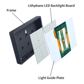 Imdinnogo 3D Printer Accessories Lithophane LED Backlight Board(4Pcs): PCB Light Replacement Kit with Connection Cable for Transparent Illumination Panel Photo Model DIY Printing Project