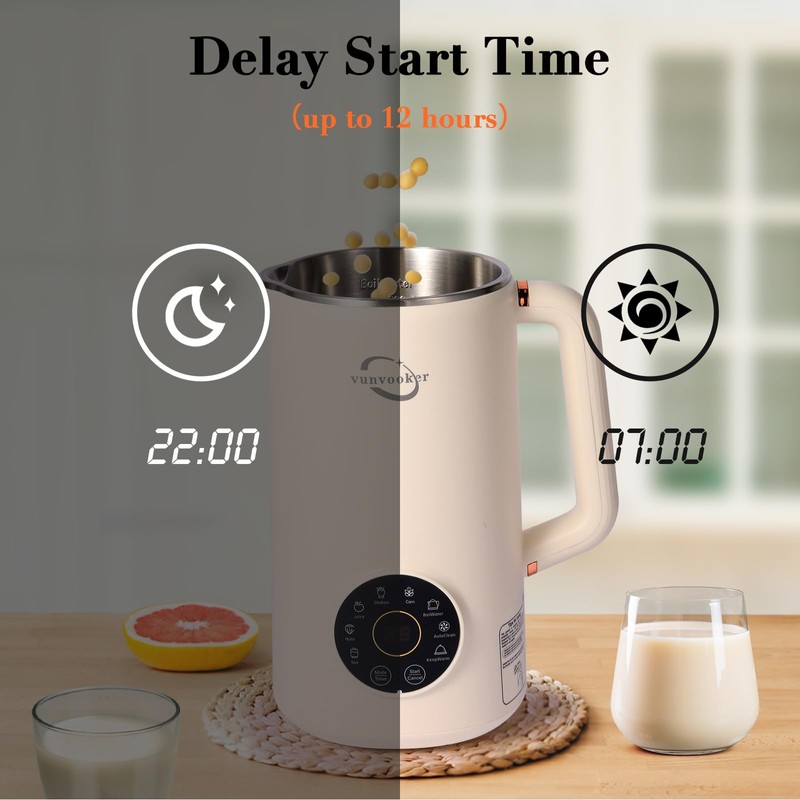 VUNVOOKER 8 in 1 Multi Functional Nut Milk Maker Machine,