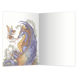 Tree-Free Greetings EcoNotes 12-Count Curiosity Dragon and Fairy Blank Notecard Set with Envelopes, Featuring Amy Brown Fairies (FS64544)