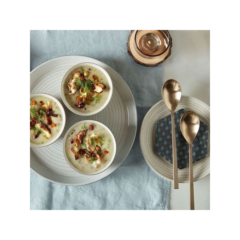 Denby Cutlery Korean Tableware 2-Person 6-Piece Set (Linear Matte Silver
