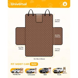 Lekereise SUV Cargo Liner for Dogs - Waterproof Pet Trunk Cargo Cover Mat for SUVs Sedans Non-Slip Pet Car Seat Protector Universal Fit SUVs Sedans Trunks Vans - Brown