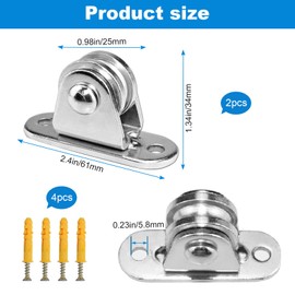 TUAHOUS Stainless Steel Pulley, Cargo Transport Pulley, Rope, Pulley, Mountain Climbing, Rotating, Durable, Large Load Capacity (2)