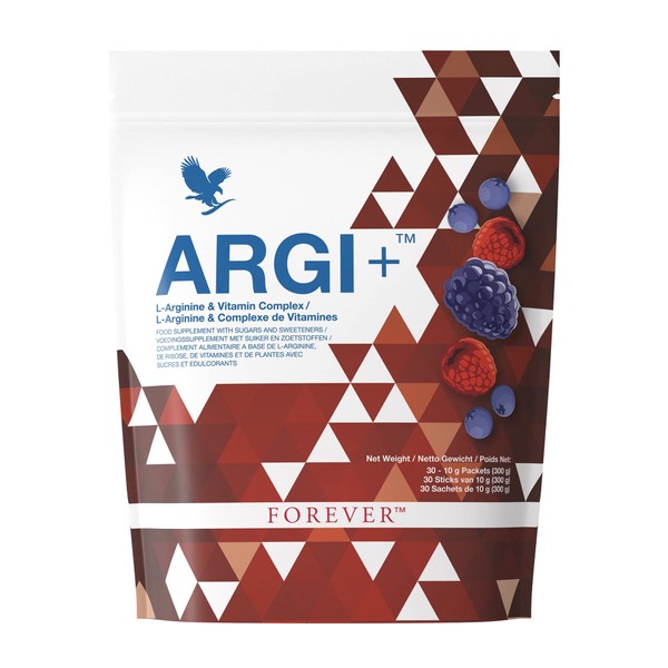 Forever ARGI+, 5 g L-Arginine per Serving, Vitamin Complex for Athletes and Active People, Increase Performance, Fruity Taste, Gluten-Free (30 Sticks of 10 g)