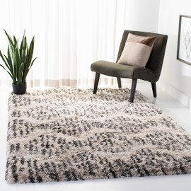 Safavieh Iceland Shag Collection ISG518A Modern 2.6-inch Area Rug, 4' x 6', Cream / Grey