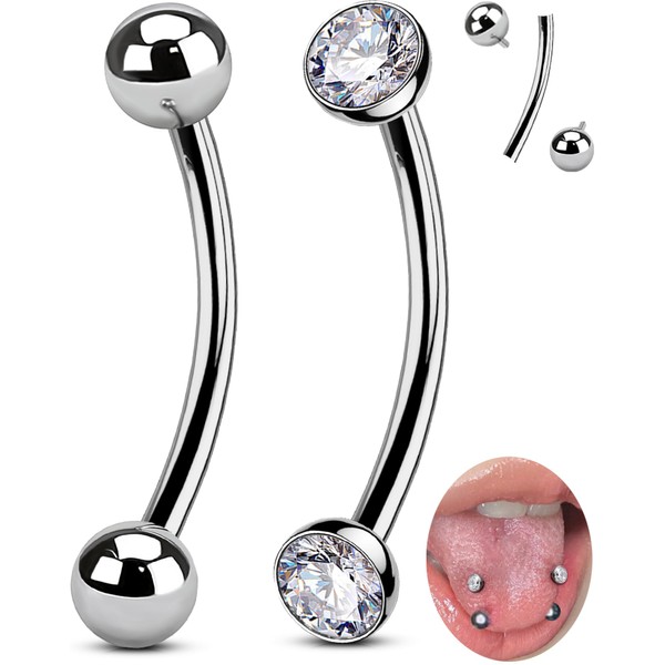 OUFER Body Piercing 2 x Belly Button Piercing Titanium Belly
