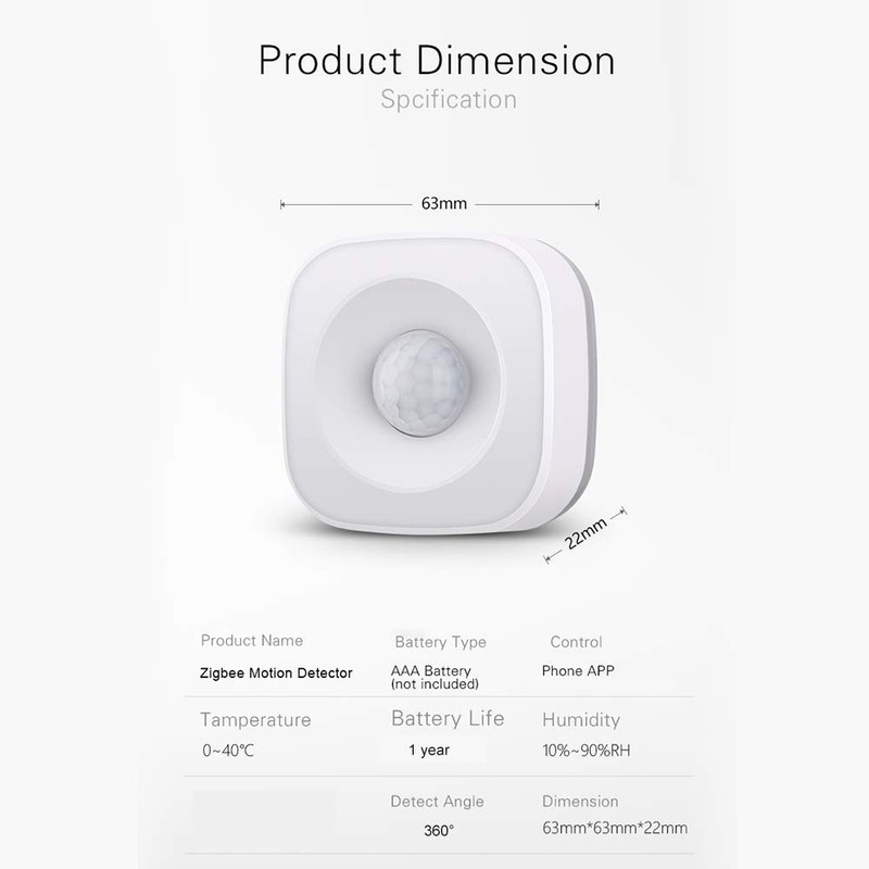 Eacam Motion Sensor Wireless Passive Infrared Detector 360° Detection Angle