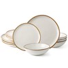 AmorArc Ceramic Dinnerware Sets,Handmade Reactive Glaze Stoneware Plates and Bowls