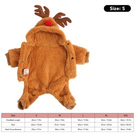 Pet Reindeer Cosplay Dog Cat Costume Reindeer Dog Hoodie Funny Pet Elk Cosplay Costume Puppy Fleece Outfits Warm Hoodie XXL