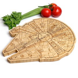 Straga USA-Made Millennium Falcon Cutting Board – Handcrafted Bamboo Charcuterie & Cutting Board – Great Gift for Christmas, Weddings, Father's Day & Birthdays – Eco-Friendly Bamboo