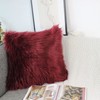 OYIMUA Burgundy 18x18 Cushion Covers Pack of 2 Fluffy Soft