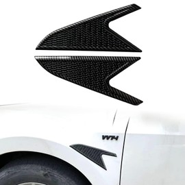 2 PCS Car Fender Side Vents, Fender Decorative Stickers, Air Flow Intake Hole Grille Auto Exterior Accessories Universal Modification, Air Wing Vent Trim Cover (Carbon Fiber Black)