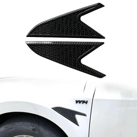 2 PCS Car Fender Side Vents, Fender Decorative Stickers, Air Flow Intake Hole Grille Auto Exterior Accessories Universal Modification, Air Wing Vent Trim Cover (Carbon Fiber Black)
