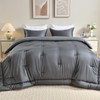 Cosmoluxe Matte Satin Silky Queen Comforter Set Dark Grey, 3