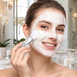 Ouligay 2 Pcs Face Mask Brush, Silicone Mask Brush, Soft Face Mask Brush Applicator, Facial Mud Mask Applicator Tool for Body Lotion Butter Clay Mask 