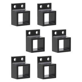 Plum Fittings Aluminum Fence Standard Wall Mount 1" x 1 1/8" for Rails - Residential Rail Mounts | Black | Pack of 6