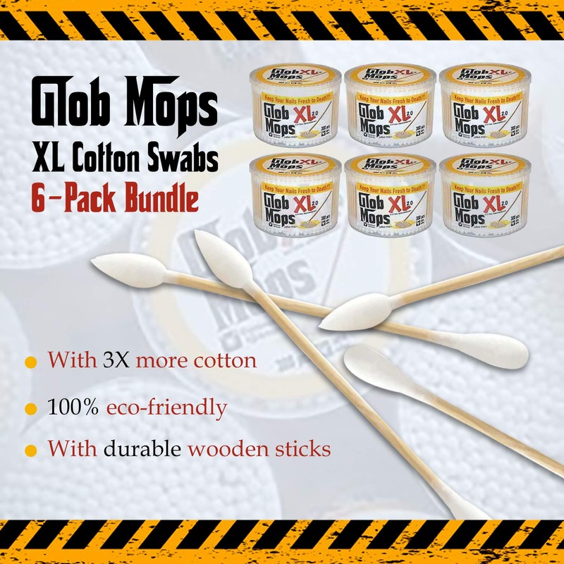 Glob Mops XL Cotton Swabs 6-Pack Bundle | Extra Absorbent