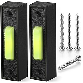 Universal Garage Door Opener Switch, 41A4166 Wired Lighted Wall Mounted Doorbell Push Button, Black Finish with White Center Button