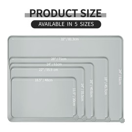 Reopet Waterproof Pet Feeding Mat with High Raised Edges, Heavier and Thicker Placemats for Cat Dog Water Bowl, BPA Free Silicone Feeding Mat, Dog Cat Feeding Mats for Food and Water Prevent Spill