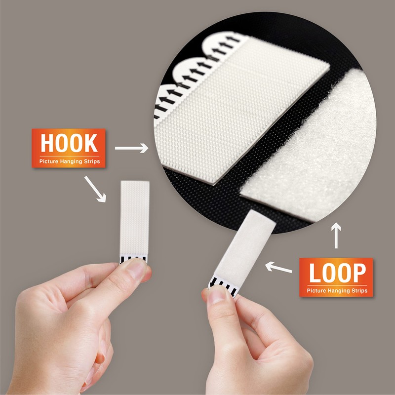 MOVELYST 60-Pairs(120 Strips) Large Picture Hanging Strips Heavy Duty, Removable