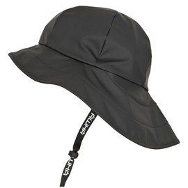 AWHA Sou’wester Rain Hat, Black/Unisex - Waterproof Hat with Wide Brim and Ear Flaps, black