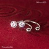 Silver 925 Earrings, 925 Silver, Screws, U-Shaped, Non-Scratch, CZ Diamond,