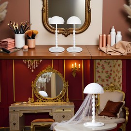 SK-QACD Wig Stand 2 Pcs Adjustable Height Portable Wigs Holder Stands Non-Slip Plastic Wig Head Stand for Multiple Wigs and Hats Styling Drying Display (White)