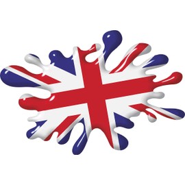 Union Jack Flag Splat 3D Effect Funny Decal Sticker Car, Van, Laptop, Doors or Walls Ideal for Camper Vans, Caravans Cars and Vans