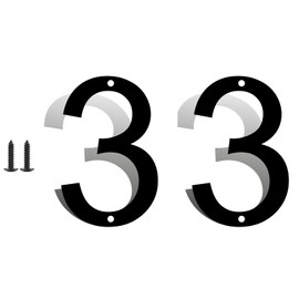 Stainless Steel House Numbers Address Sign, Metal Address Numbers and Letters, Black Door Mailbox Number, House Address Letter and Number for Office Home Farm Outside (Black double 3)