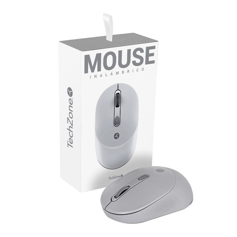 TECHZONE Mouse Inalámbrico con Click Silencioso 4 Botones Tecnología USB