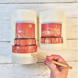 Over'N'Over Reusable Glass Etching Stencils – Durable Self-Stick Designs for Glass, Mirrors, and Ceramics with Armour Etch Cream – 5” x 8” Stencil Sheet - Santa and Mrs Claus