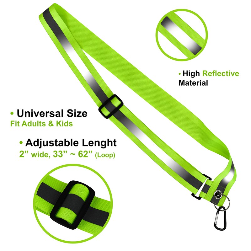 HiVisible Bulk 10 Pack - Safety Reflective Sash for Walking