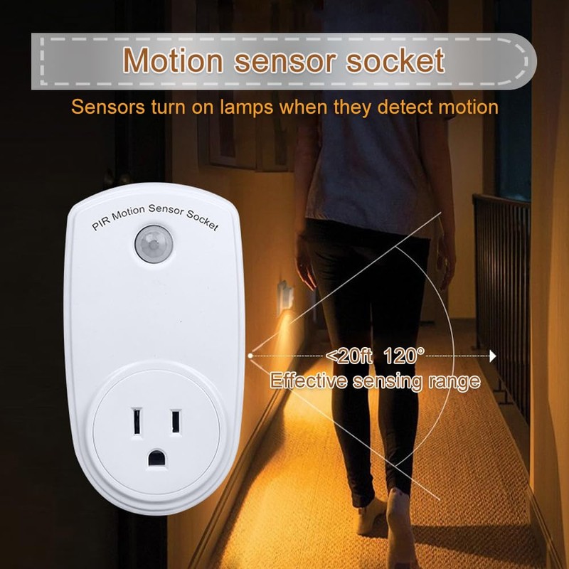ZORZA 4Pcs Motion Sensor Switch Plug in Motion Sensor Light
