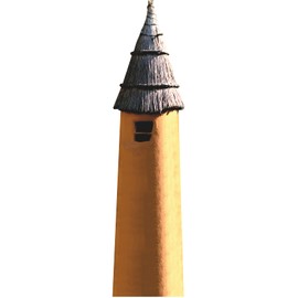 H13555 African Dogan Straw Mud Clay Tower Orc Orcish Fantasy Cardboard Cutout Standee Standup