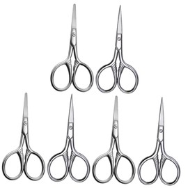 TOVINANNA 6pcs Stainless Steel Eyebrow Scissors for Precision Grooming Small Beard Trimming and Nose Hair Removal Tools Beauty Scissors for Men and Women