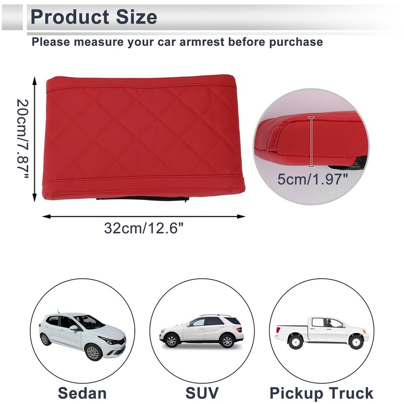 X AUTOHAUX Car Center Console Cover Car Armrest Cover 12.6"x7.87"x1.97"