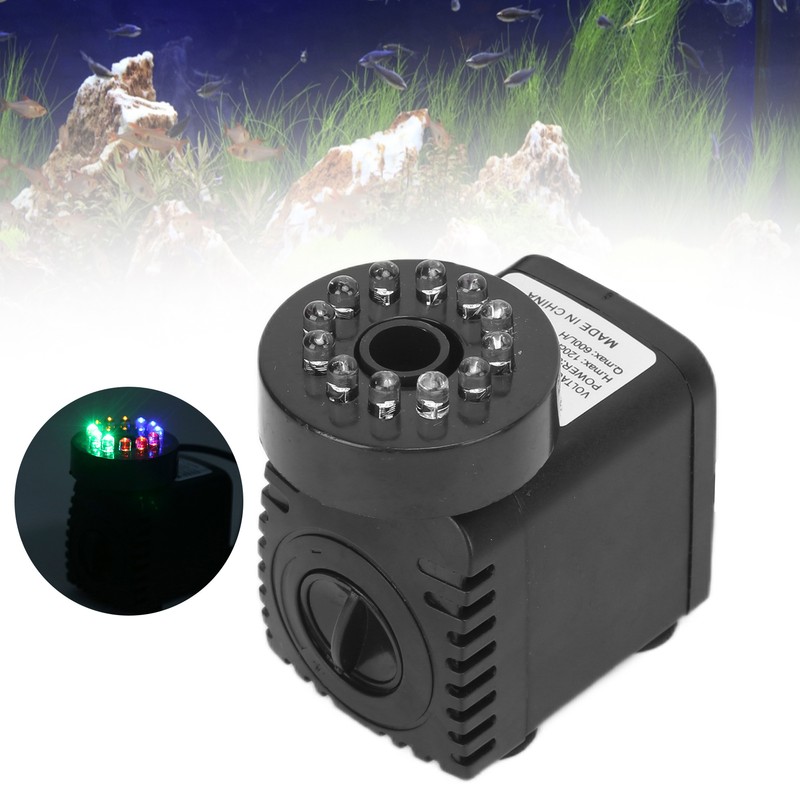 Submersible Fountain Pump With LED Light Water Pump Light for