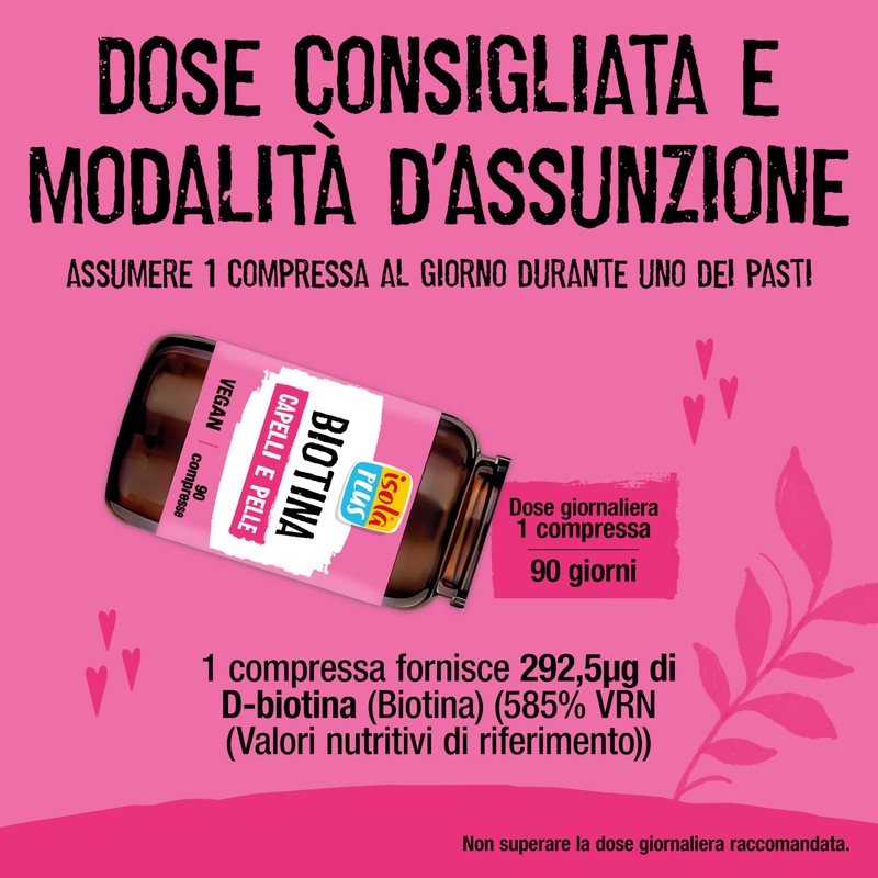 ISOLA PLUS Biotina Integratore Capelli Pelle Unghie 90 Capsule 310mg