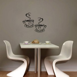 CoffeeCups Vinyl Wall Sticker Removable Bedroom Living Room Office Home Window Door