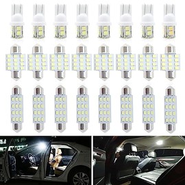 Miytsya 24 Piezas Bombillas de Luces Interiores de Coche Bombillas de Luz de Cúpula LED Kit de Bombillas LED para Coche T10 31 mm 42 mm Bombillas...  