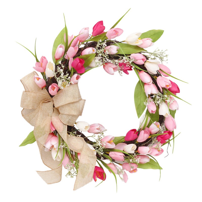 Tulip Wreath Tulip Decorative Wreath Artificial Tulip Wreath Decorative Flower